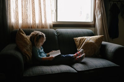 Child reads